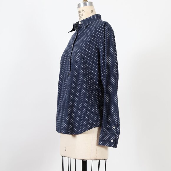 Ralph Lauren Cotton Navy polkadots Button Down - Picture 2 of 4